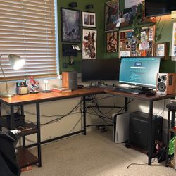 L Shaped Desk (65”x19”x28”)