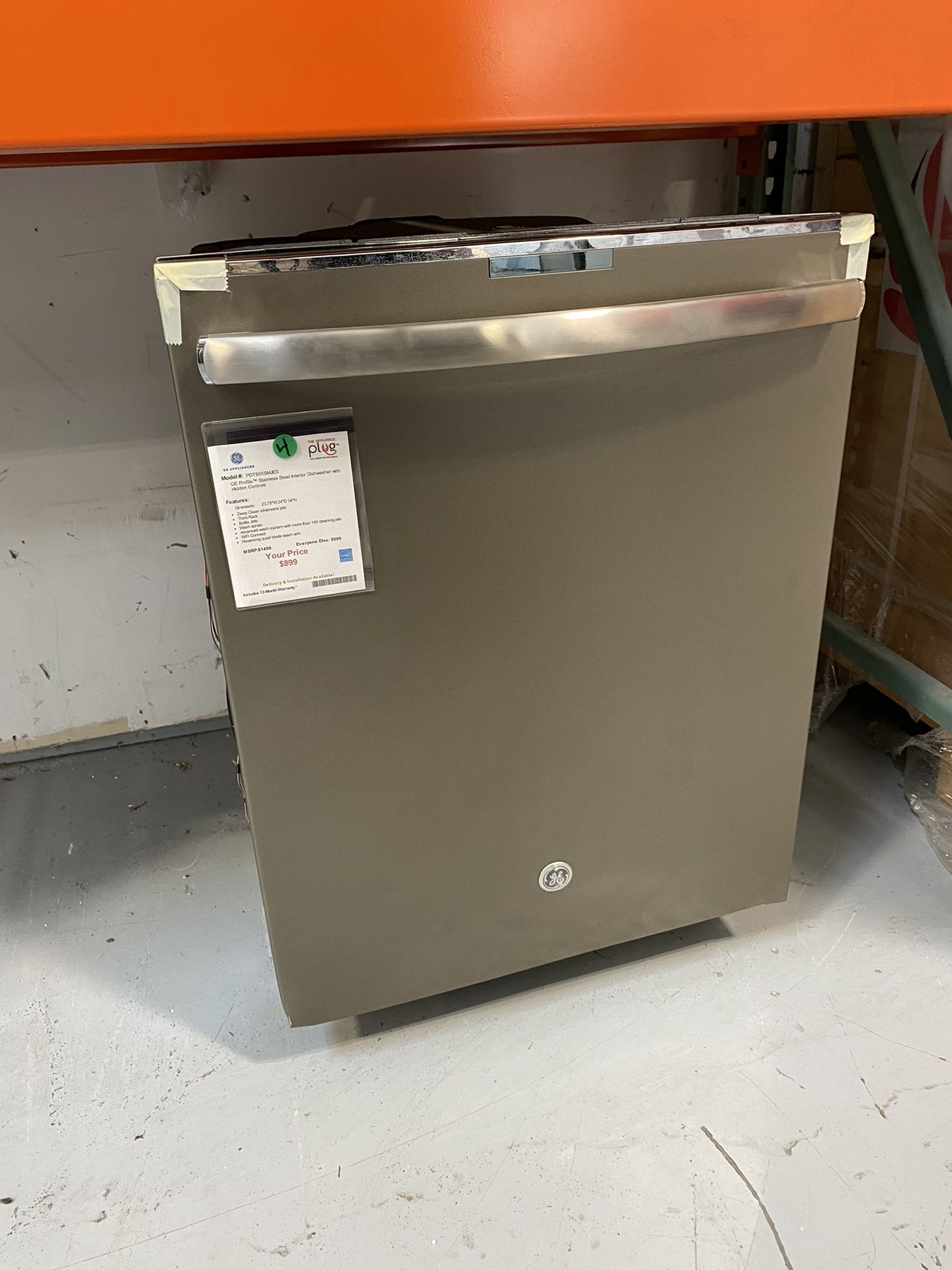GE Profile Stainless Steel Interior Dishwasher With Hidden Controls