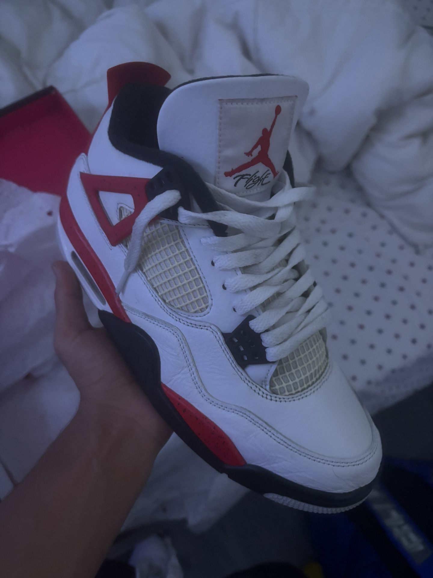 Fire Red 4s Size 10