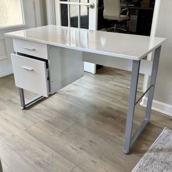 white desk