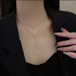 New Minimalist Double Layers Necklace, Best Valentines Gift 