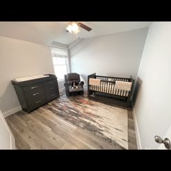 New Fully Assembled Nursery In Dark Gray