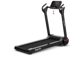 Folding Treadmill, 2.25HP Electric Motorized Running Walking Machine with LED Touch Screen & Bluetooth Speaker, Portable Cardio Workout Treadmill for 