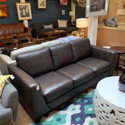 Brown Leather Sofa 