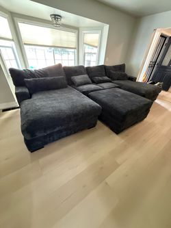 Snuggle Down Loveseat, Chaise, Ottoman - Couch