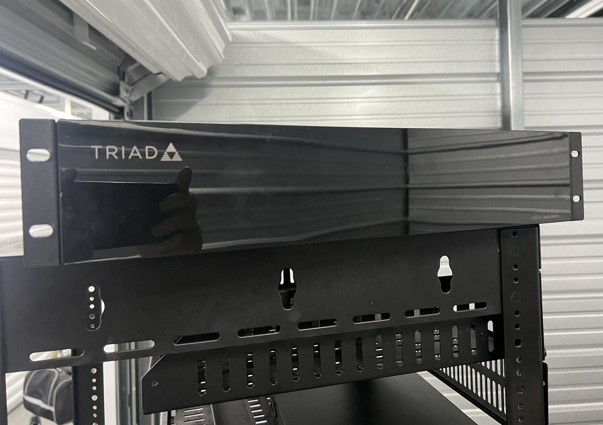 Triad One Rack Mount accessory used for installing one or two Triad One Streaming Amplifiers into a professional equipment rack.