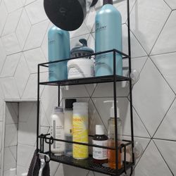 Black Shower Caddy Stainless Steel Shelf Organizer 