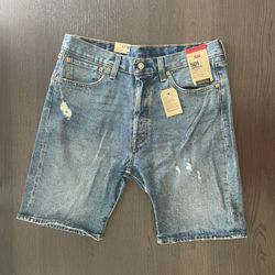 Levi’s 501 Original Shorts Stretch Blue Men’s 32 New With Tags At-Knee Length 