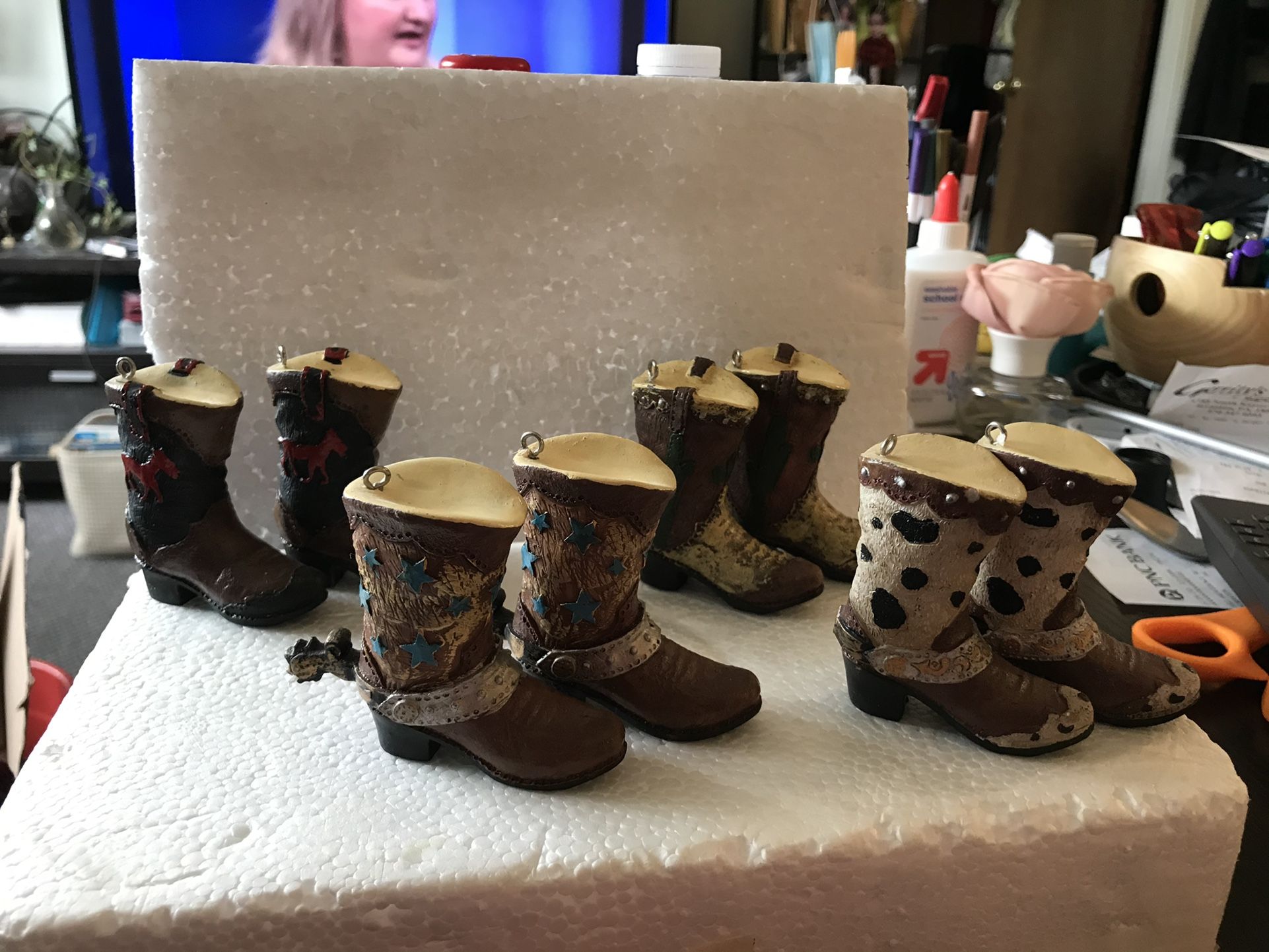 3 Inch Resin Cowboy Boots