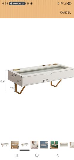 Floating vanity or shelf. With drawer