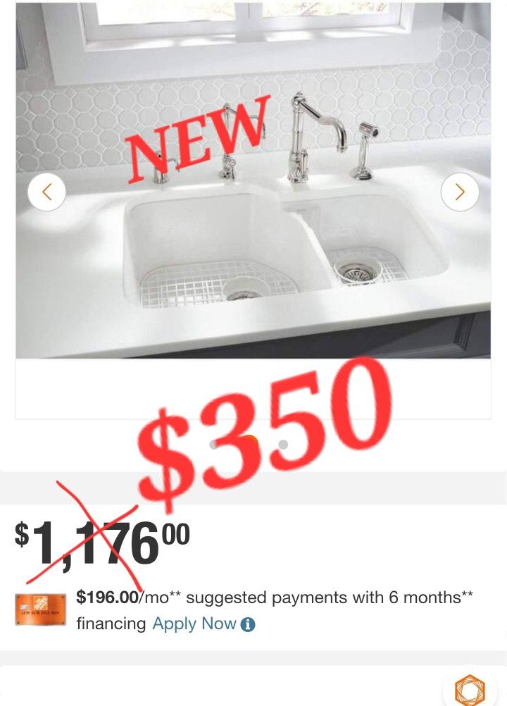 ROHL White Fireclay Kitchen Sink