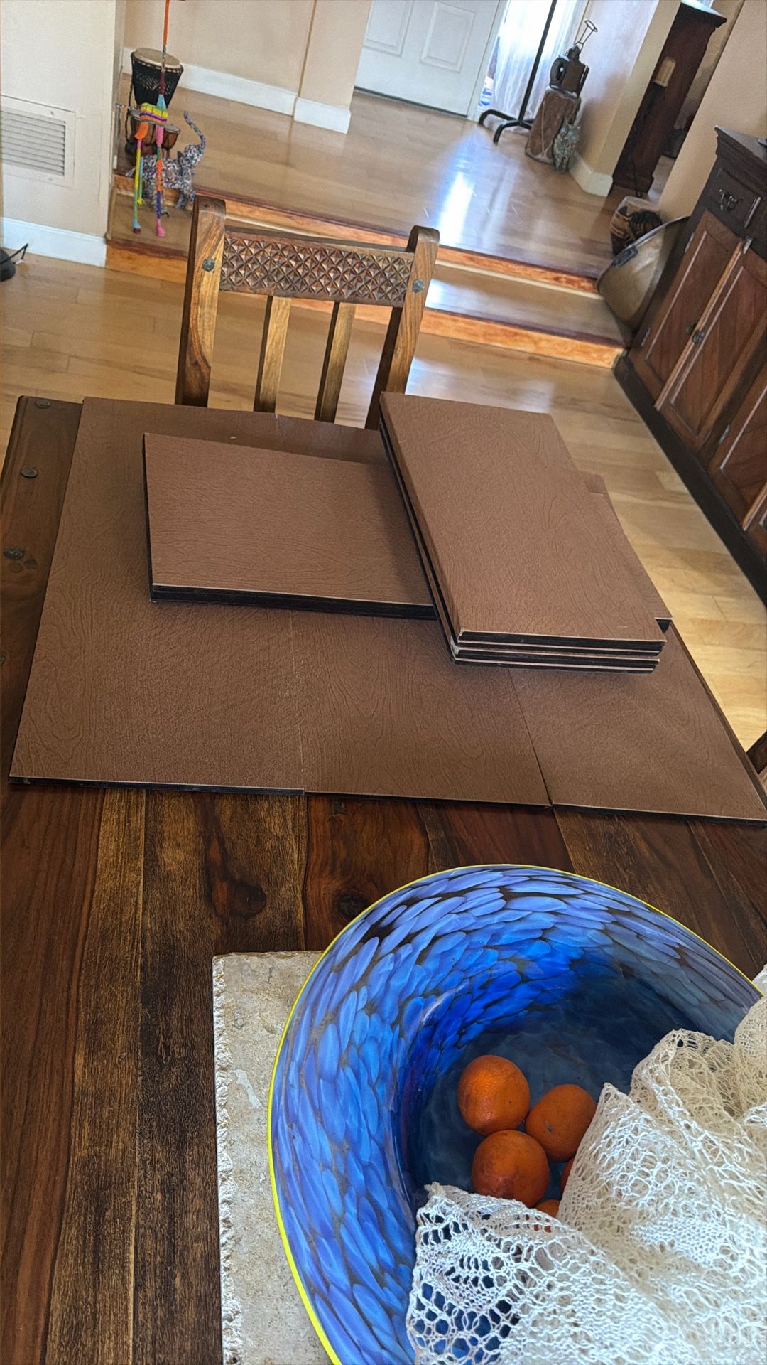 Walnut And Velvet Fold Up Heat Resistant And Waterproof Table Protector