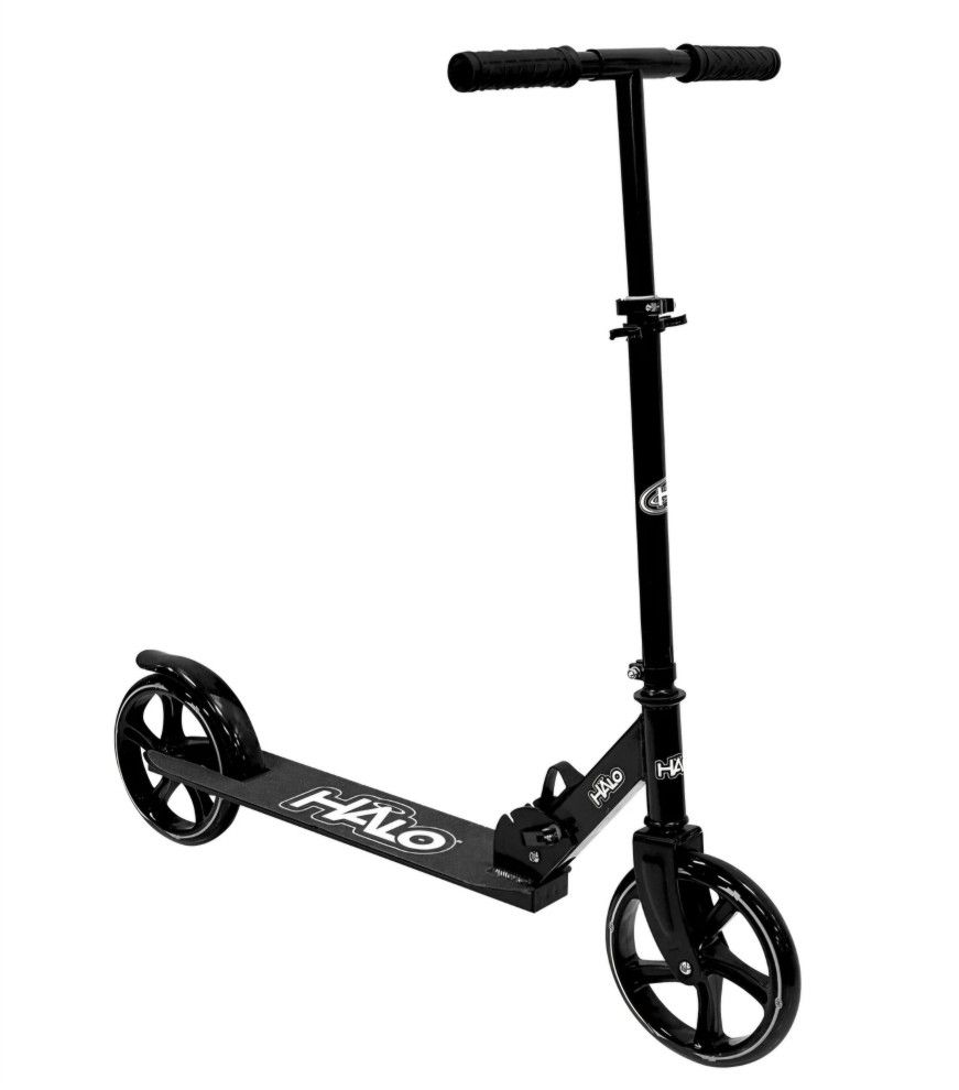 HALO Rise Above Supreme Big Wheel (8") Scooter - Black - Adults and Kids - No Assembly - Unisex.