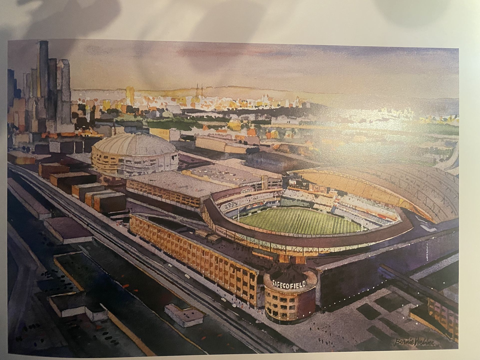 Bernie Webber Watercolor Print Safeco Field And Kingdome