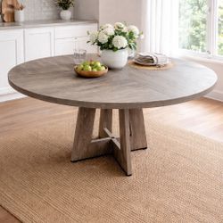 Round Dining Table 47” – Wood Finish – Seats 4 – Table Only 