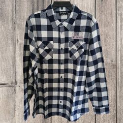 Mens Yuengling Flight Stitched Navy Blue Flannel