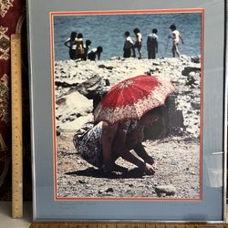 Framed Vintage Photograph Artist Signed Lydia Clark Heston (Wife Of Charlton Heston)