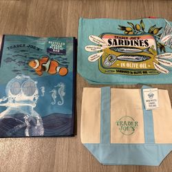 Trades Joe’s Mini Canvas, Ocean & Sardines Bags- $40 (Gilbert)