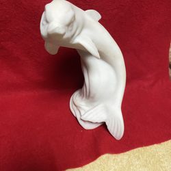 8.5 Inch Alabaster Greek Dolphin Imported From Greece (Repaired Read Description & View Photos)