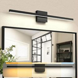 0719: New 31.5 inch Black Bathroom Vanity Light,18W 5CCT Dimmable LED Bathroom Lighting Fixtures Over Mirror, Modern Vanity Lights