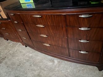 American Drew Advocate Granite Top Bedroom Set – Dresser & 2 Nightstands