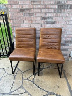 Modern Brown Faux Leather Chairs