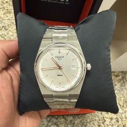 40 205 TISSOT PRX 40mm Silver/Rose gold Tone Dial Men's Quartz Watc