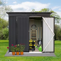 Metal garden sheds 6ftx4ft outdoor storage sheds black