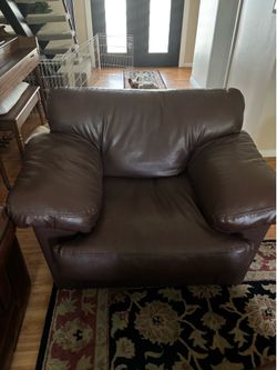 Brown Faux Leather Chair