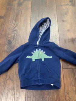 Boys blue Dino zip up hoodie sweater size 18 months carters #2