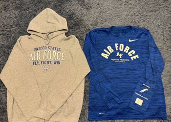New Air Force Blue Dry-Fit shirt and Grey Hoodie Size Medium and ball cap $50
