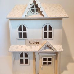 CUSTOM Dollhouse Personalized Name Or Address Two Story Wooden DOLL HOUSE Closing GIFT REALTOR Housewarming GIFT New Home Gift Kids Gift