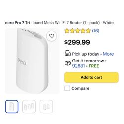 eero Pro 7 Tri-Band Mesh Wi-Fi 7 Router (newest model)