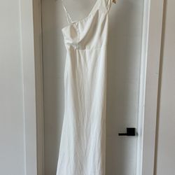 Lulus One Shoulder White Gown 
