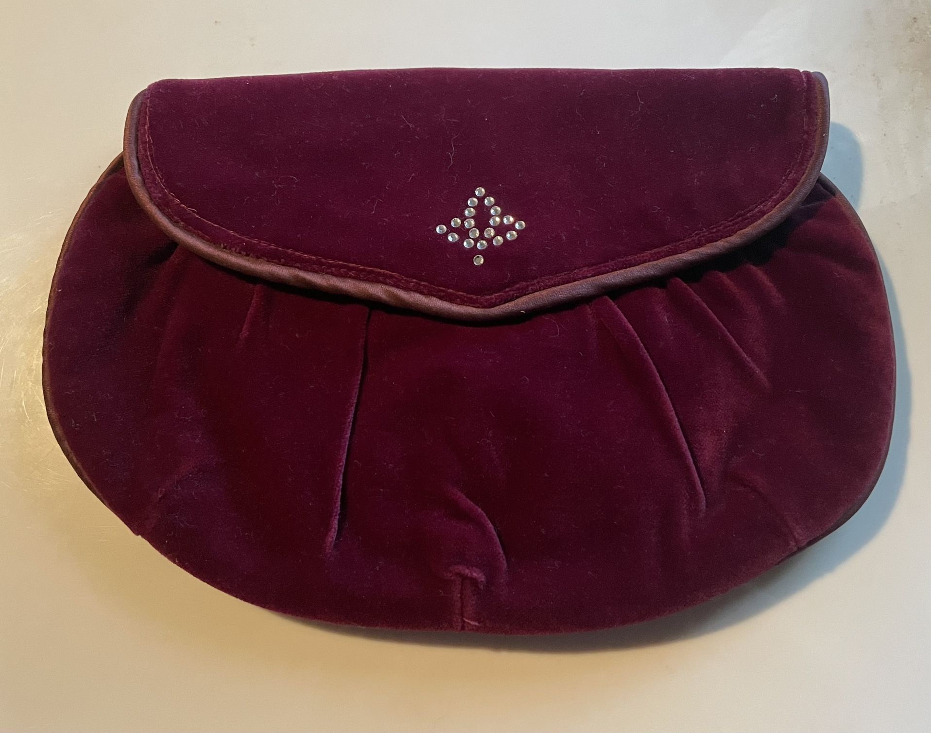 Burgundy velvet Clutch Purse