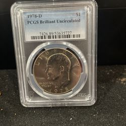 1978 D Brilliant Uncirculated Eisenhower Dollar Graded At PGCS 4-12