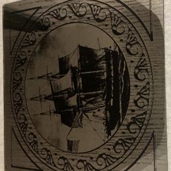 Mirror-like Sailboat Etched Glass, 12x12 Decorative Wall Panel Art