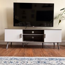 Entertainment Center with Cabinets and Adjustable Shelves