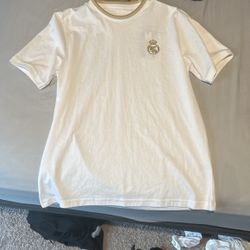 Real Madrid Men’s White And Gold T Shirt 