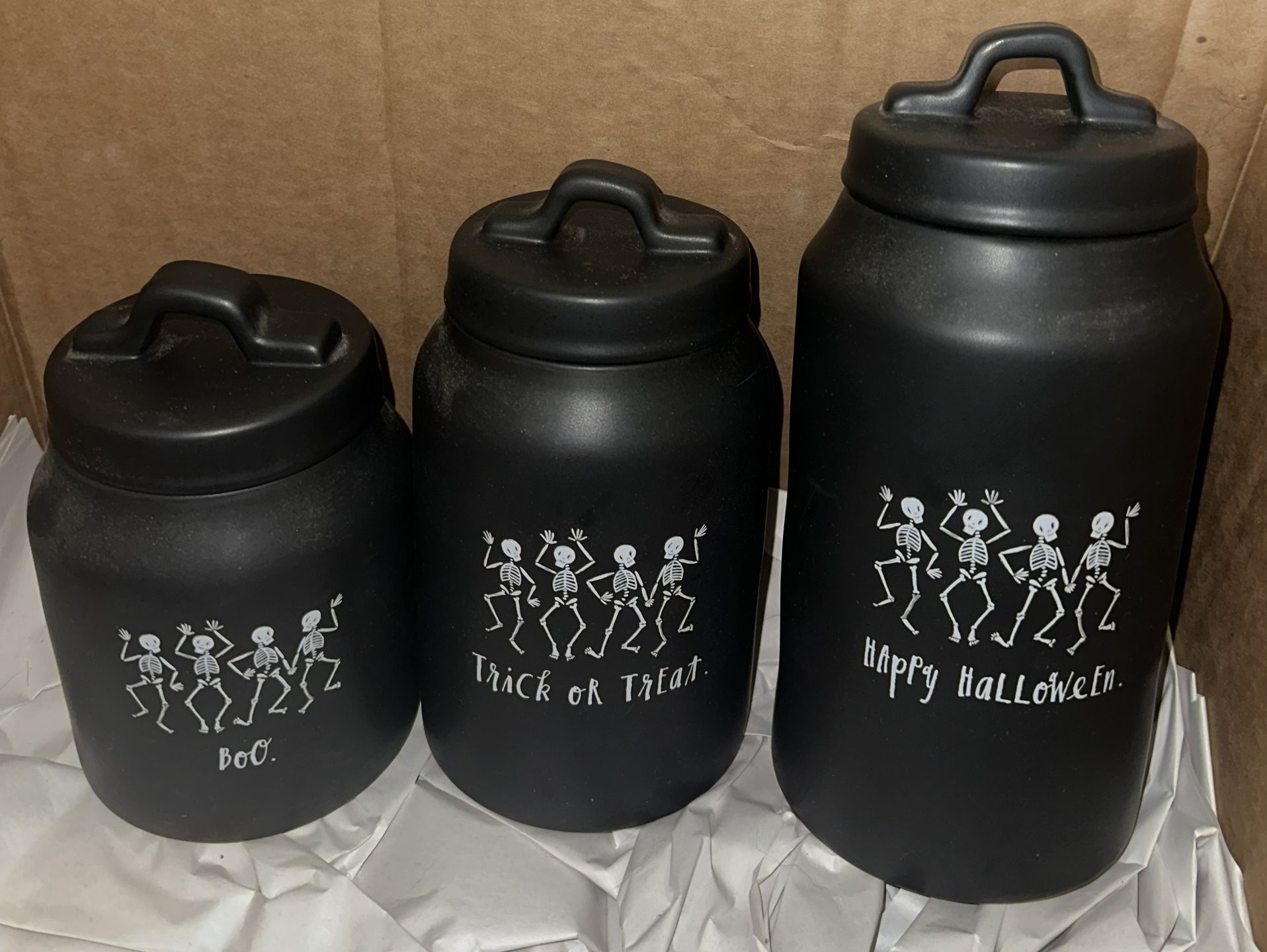 Rae Dunn Skeleton Canister Set