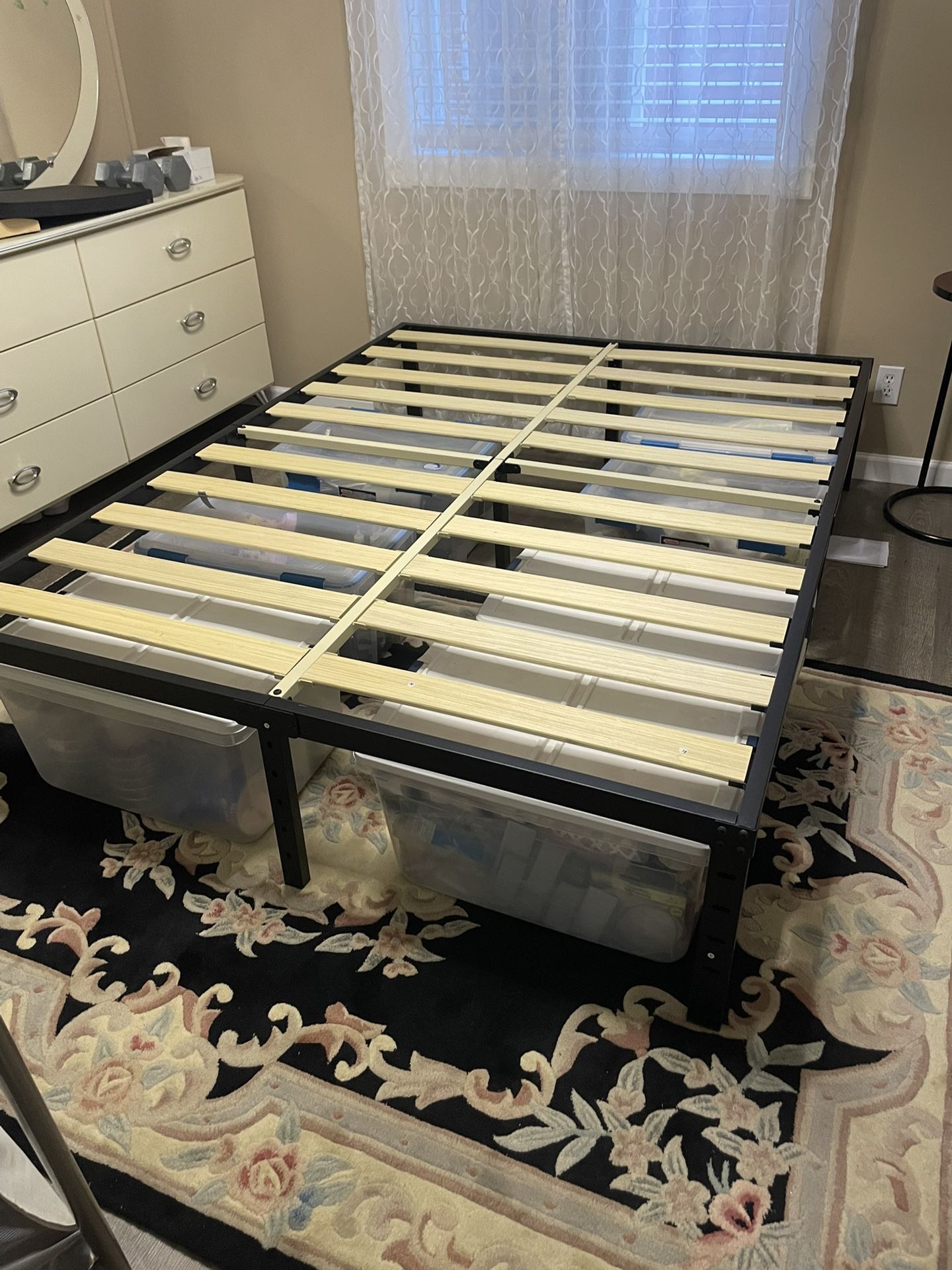 Queen Size Bed Frame Heavy Duty With Under Storage