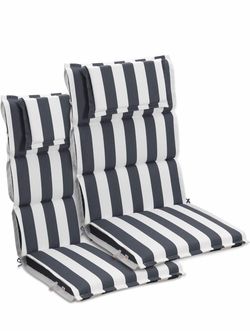 COWVIE High Back Patio Chair Cushions Set of 2 for Outdoor Rocking Chairs, 47 x 21 x 2.4 Inch Patio Flanged Seat Cushions with Headrest for Dining Cha