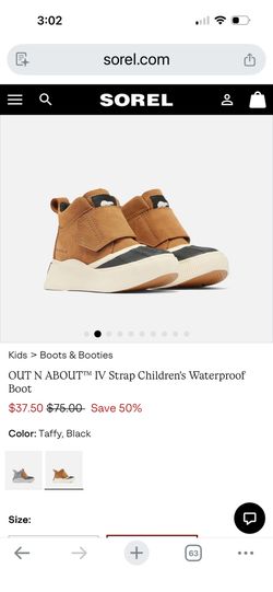 Little Kid / Toddler Size 9 Sorel Out And About Boots