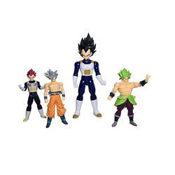 Dragon Ball Z Figures Lot Of 4 Super Saiyan Goku, Vegeta & Broly God Vegeta