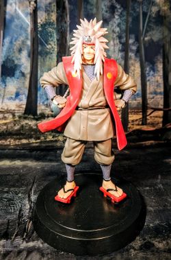 This Is A Collectable Action Figure Of The Character Jiraiya From The Naruto Shippuden Series Likely Producded By Banpresto Or Simular Manufacturer  •