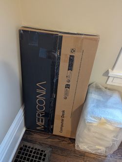 Modern Rolling Computer Desk – New in Box (Black)