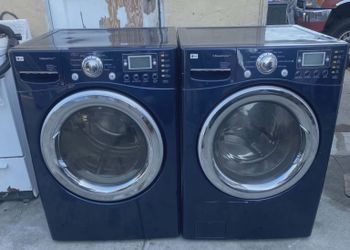 LG STEAM JUMBO FRONT LOAD WASHER AND GAS DRYER
