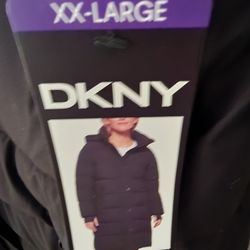 New DKNY Women's Long Puffer Full Zip Parka Jacket DL2MPL82 Black- XXL