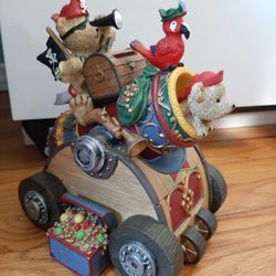 Serre Livres~Teddy Bear Pirate Ship Kids Coin Bank