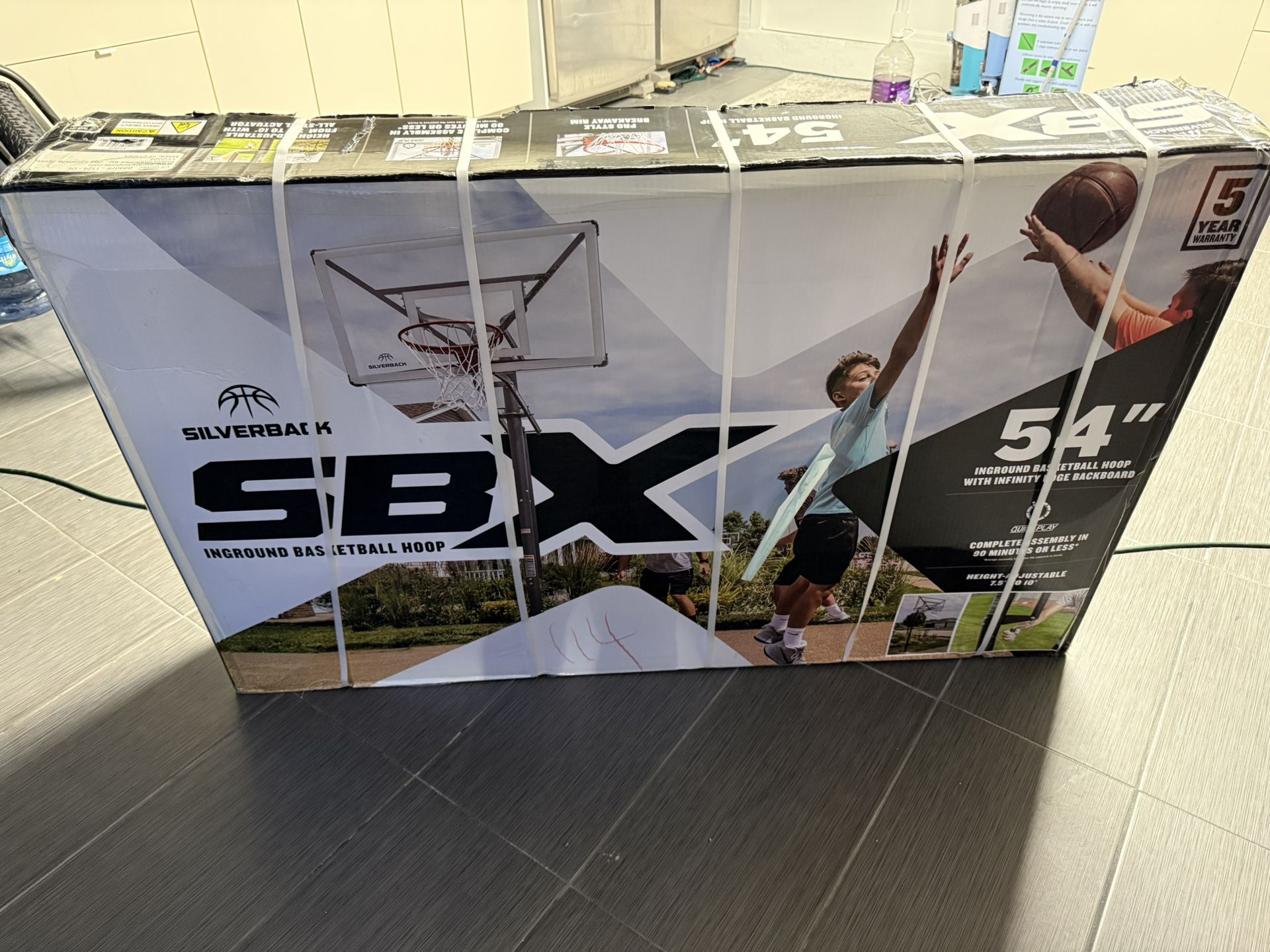 Silverback SBX 54" In-Ground Basketball Hoop with Adjustable-Height Backboard